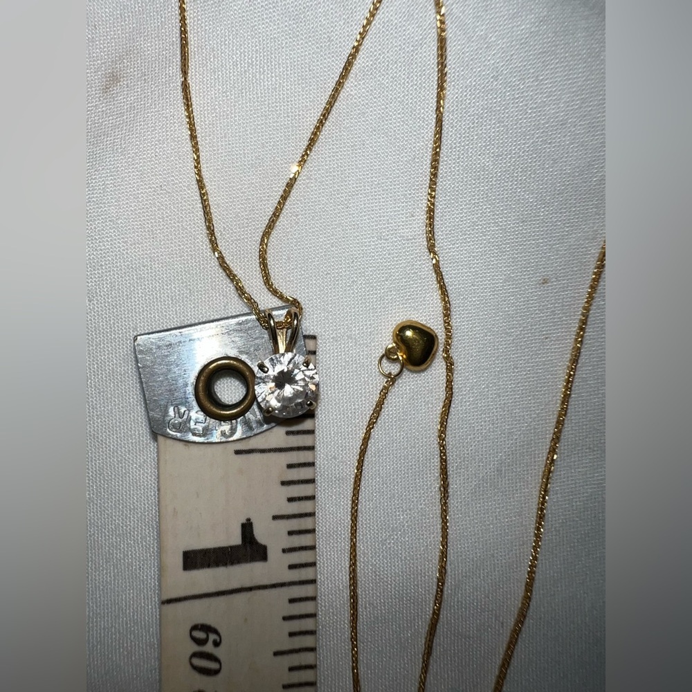 18K Solid Gold Dainty Solitaire Necklace • Adjustable 14–19 in - Picture 16 of 16